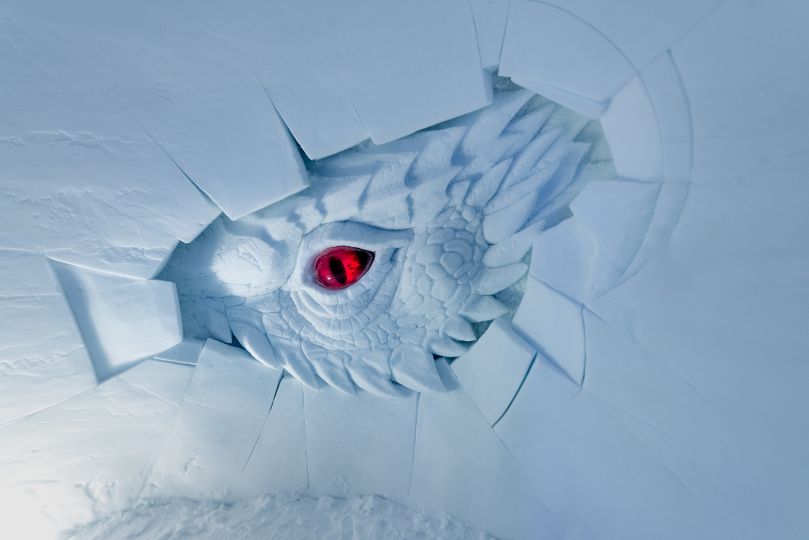 Ice sculpture of dragons eye