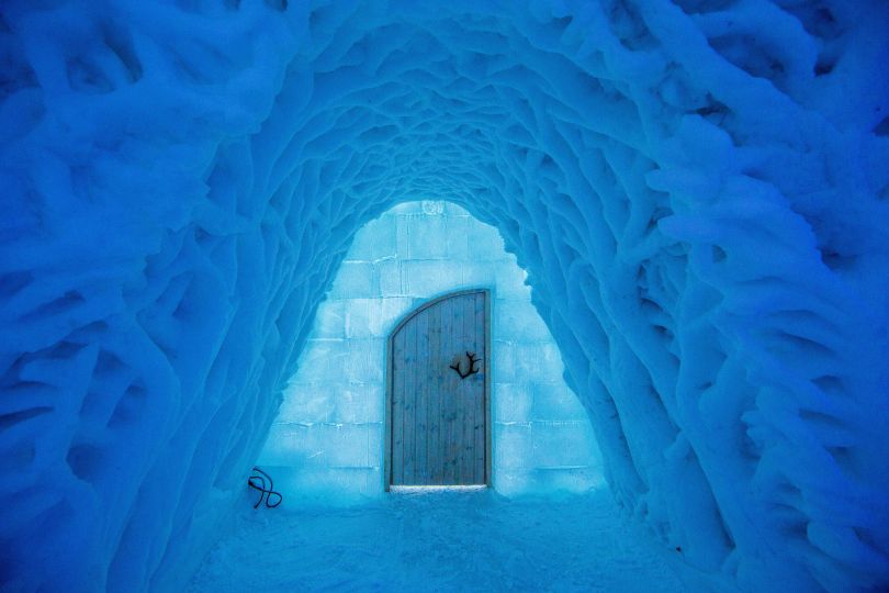 Entrance door to Ice dome from inside