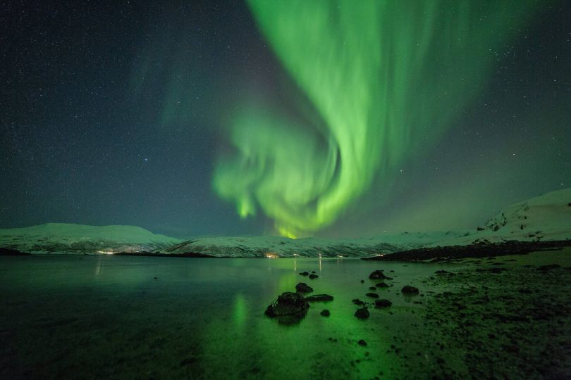 Northern Lights over Mountain