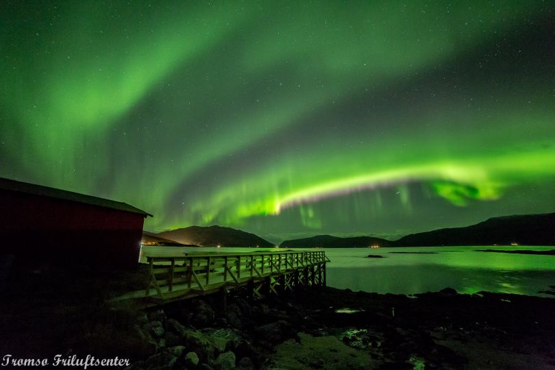 Northern lights over mounitains